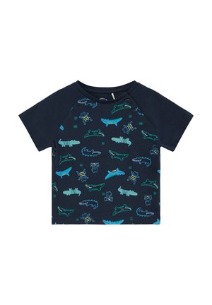 s.Oliver MIT ALLOVER-PRINT - T-shirt print - navy