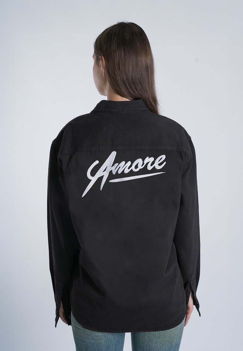 Mira Paris AMORE BACK EMBROIDERY - Užsagstoma palaidinė - black