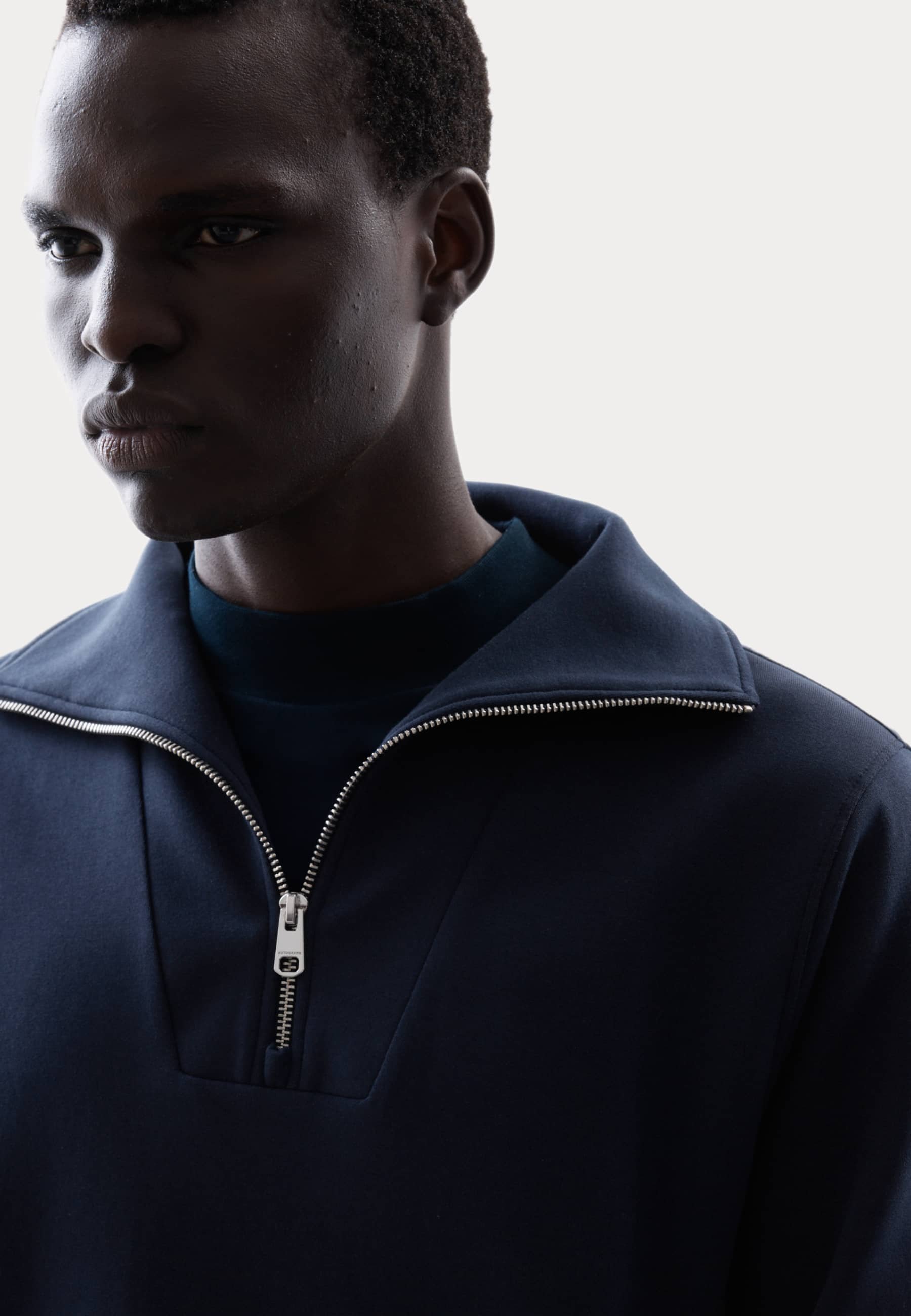 Autograph RICH HALF ZIP - Long sleeved top - dark navy/dark blue