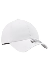 Weißer Baseballcap mit gebogenem Schirm, aus einem Baumwollgemisch. Verfügt über ein rundes Logo-Tag auf der Vorderseite und Belüftungsösen.