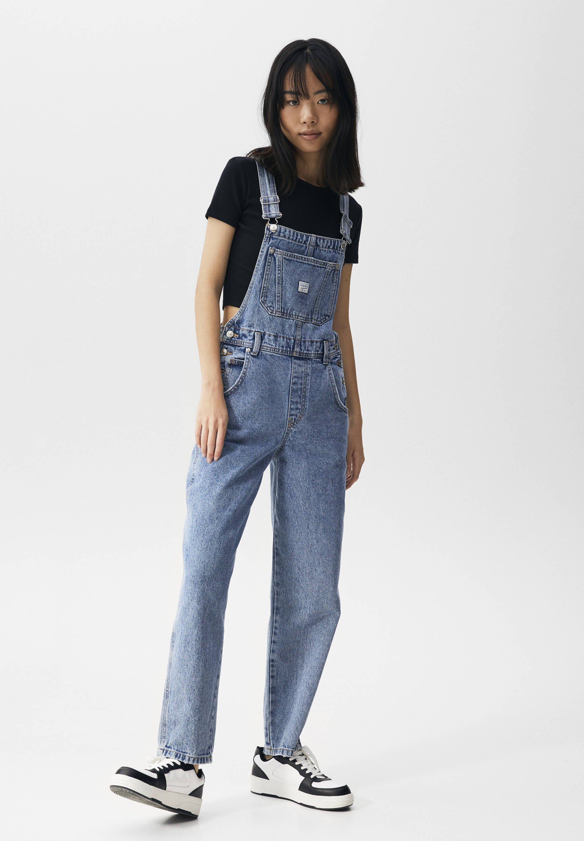 PULL\u0026BEAR Tuinbroek - stone blue denim/Blauw denim/bluedenim - Zalando.be