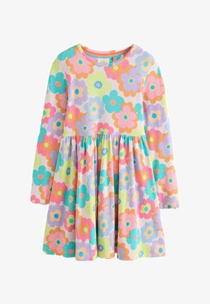 Little Bird, RIBBED JERSEY DRESS - Strikkjoler - pink rainbow floral