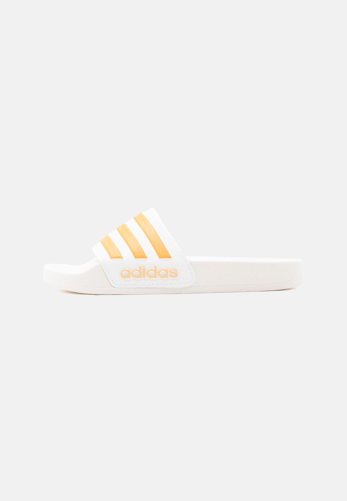 adidas ADILETTE SHOWER UNISEX - Pool slides - off white/pure tangerine/semi ice tangerine