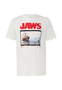 MIT JAWS - Camiseta estampada - weiß
