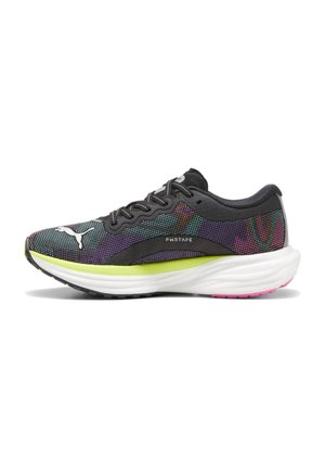 Puma Road running shoes - puma black lime pow poison pink
