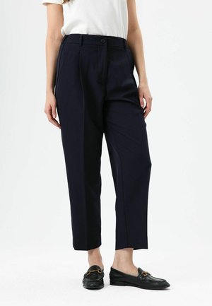 PLEATED - Pantalon classique - navy