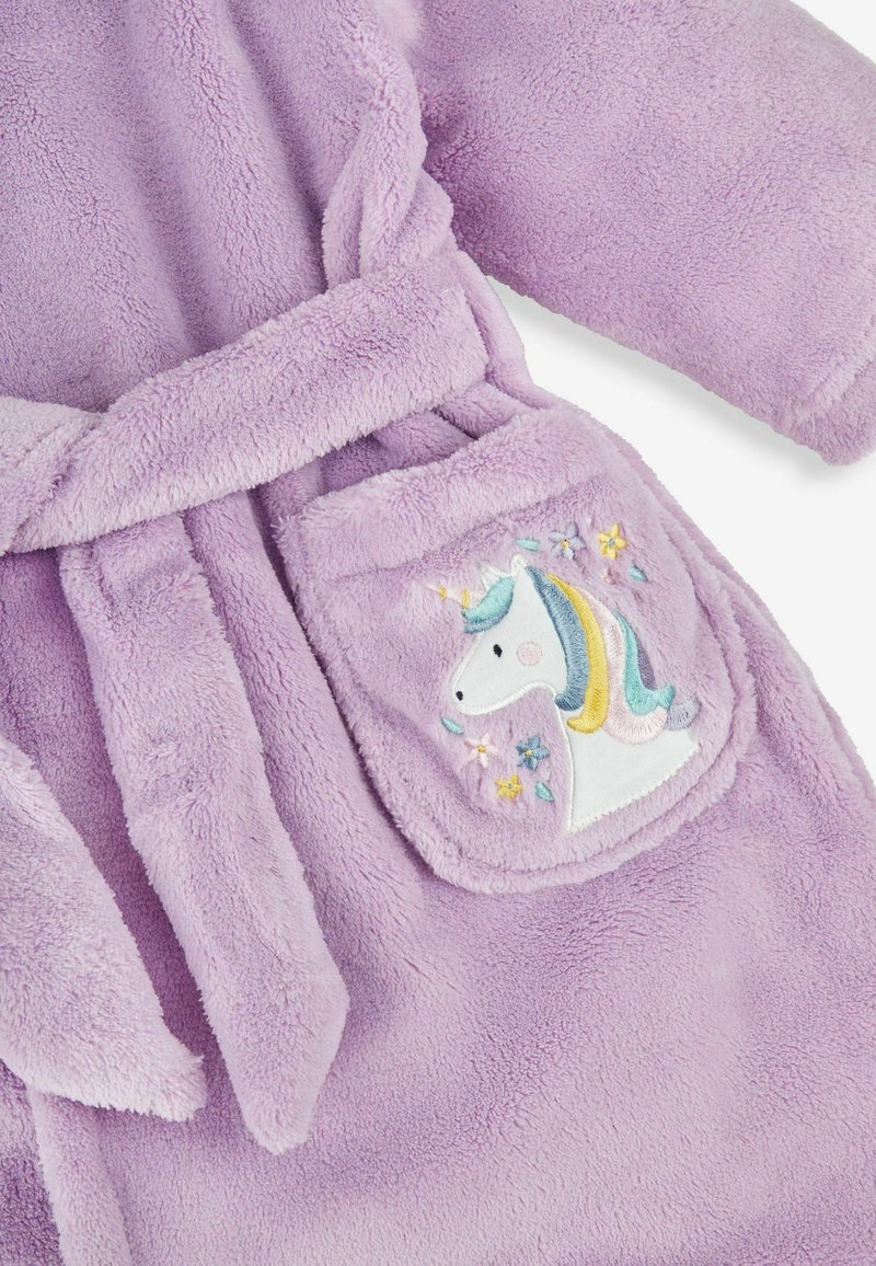 strapless open back dress Cute Unicorn Bath Robe Dressing Gown | Fleece | Purple main image 1