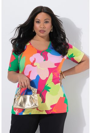 RUNDHALSAUSSCHNITT HALBARM - T-shirts print - pink