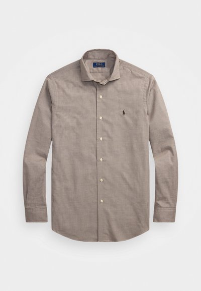 Polo Ralph Lauren CUSTOM FIT HOUNDSTOOTH TWILL SHIRT - Πουκάμισο - cream/brown