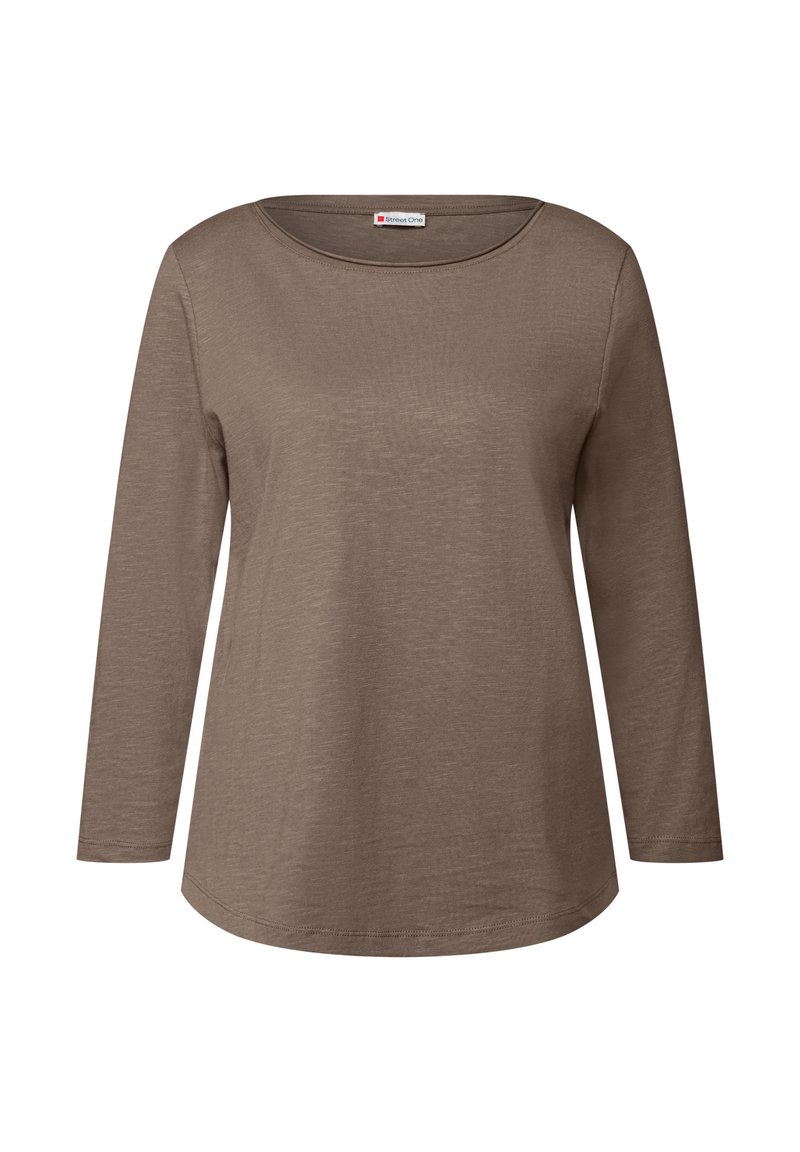 Street One Maglietta Donna Manica 3/4 Modello A320802 - Effetto Strisce E Cuciture Decorative, Mix Di Materiali Morbidi