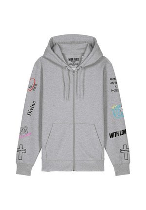 Mira Paris, TATTOO BE KIND EMBROIDERY - Felpa con zip - grey