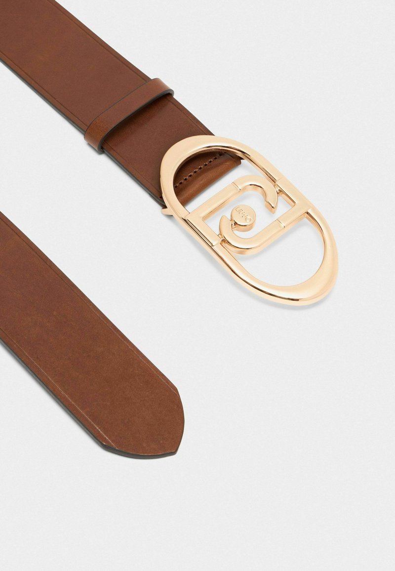 Liu Jo Logo Belt, Brown Leather with Goldtone Hardware Celine Leather belt gold-tone hardware | The Fashion Square main image 2