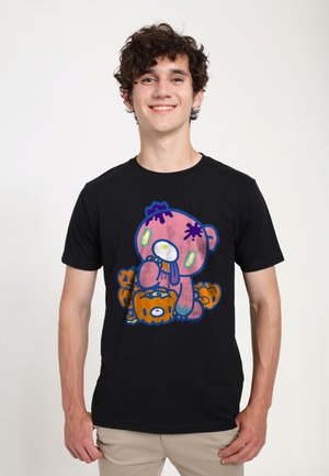 Henry Tiger, GLOOMY BEAR THE NAUGHTY GRIZZLY HALLOWEEN EATING PUMPKINS - T-shirt con stampa - black