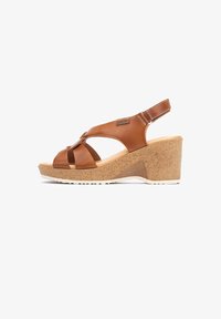 Sandalias De Cuña Pikolinos Arenales Para Mujer - En Piel, Suela De Corcho, Diseño Trenzado