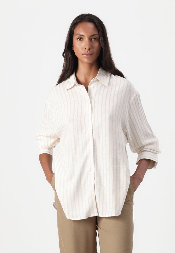 LINEN BLEND MIX SHIRT - Button-down blouse3