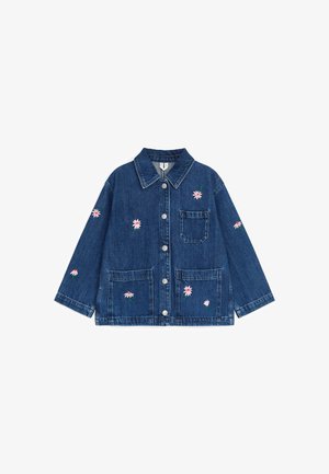 ARKET, ARKET EMBROIDERED DENIM WORKWEAR JACKET UNISEX - Denim jacket - blue