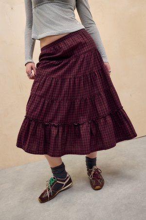 BETTY SKIRT - Maksiseelik - burgundy