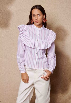 SOLENE RUFFLE BLOUSE - Blúzka so zapínaním na gombíky - pink