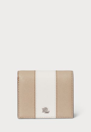 TWO-TONE LEATHER COMPACT WALLET - Wallet - beige/soft white
