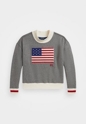 FLAG FLEECE MOCKNECK SWEATSHIRT - Melegítőfelső - vintage pepper heather