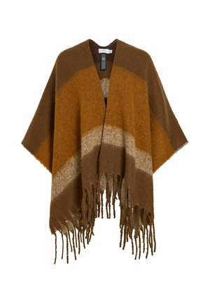 VILA, PONCHO VIMEYA FRINGE - Poncho - coffee bean