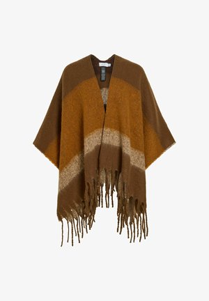 VILA, PONCHO VIMEYA FRINGE - Poncho - coffee bean