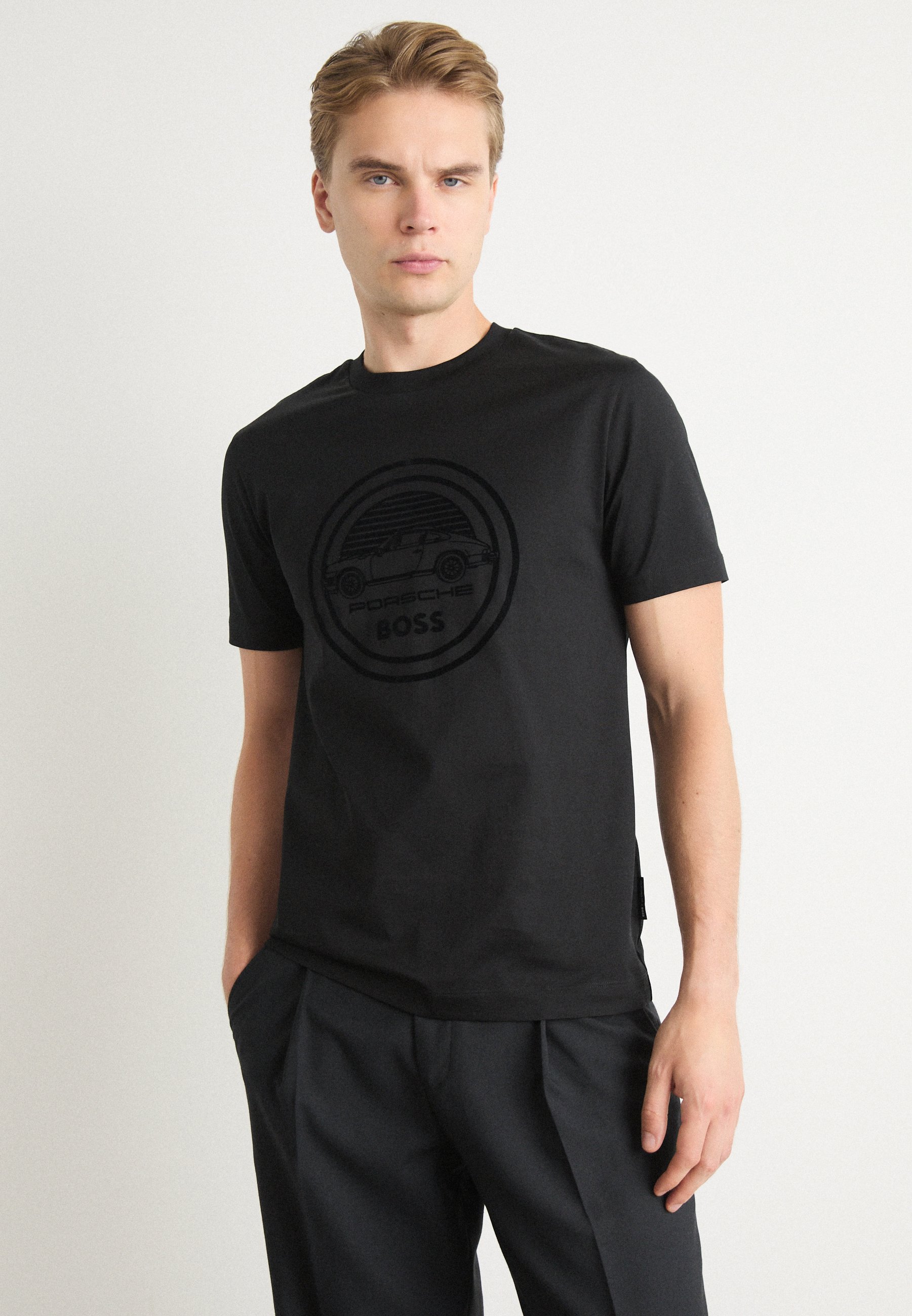BOSS ボス★Porsche Thompson コットンTシャツ BOSS BLACK Porsche Thompson T-Shirt White at CareOfCarl.com