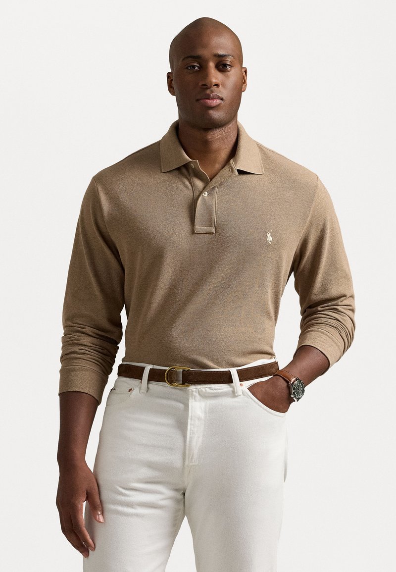 Polo Ralph Lauren Big & Tall LONG SLEEVE POLO SHIRT - Polo marškinėliai - grey cloud heather