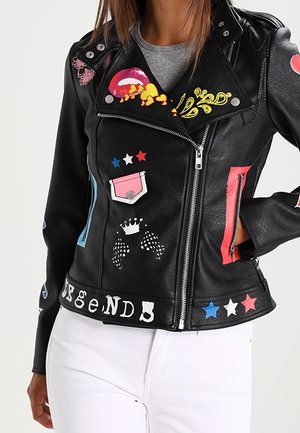 Chaqueta de cuero sintético - black