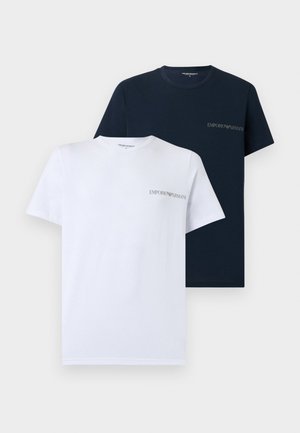 CORE LOGOBAND PARTE ALTA CREW NECK 2 PACK - Φανέλα - armani blue/white