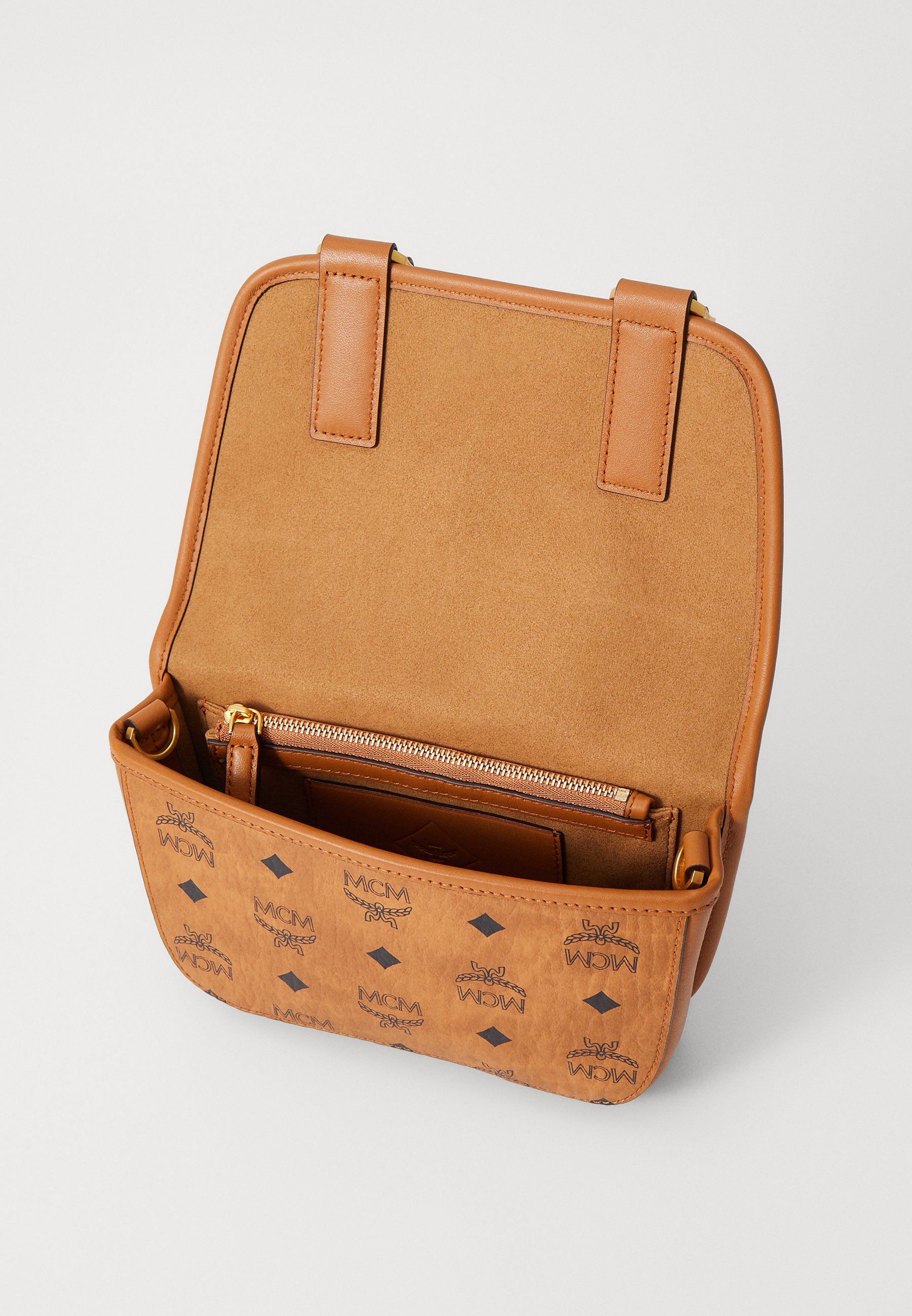 MCM DIAMOND - Cross body bag - cognac - Zalando.co.uk
