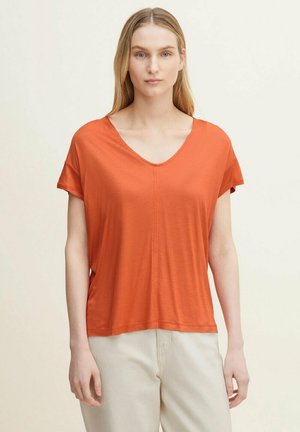 V-AUSSCHNITT - T-paita - mango orange