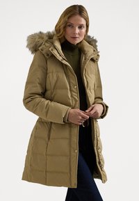 Lauren Ralph Lauren FAUX-FUR-TRIM HOODED DOWN COAT - Dūnu mētelis - beige