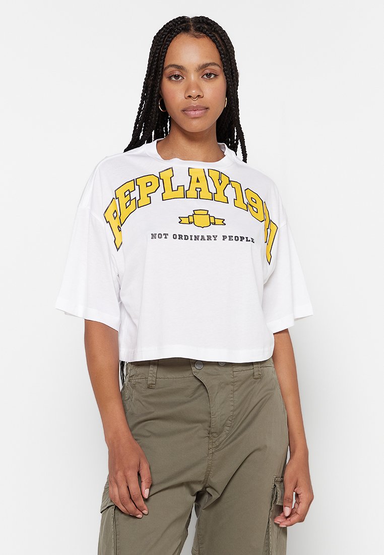 Replay T-shirt print wit Replay T-shirt print wit