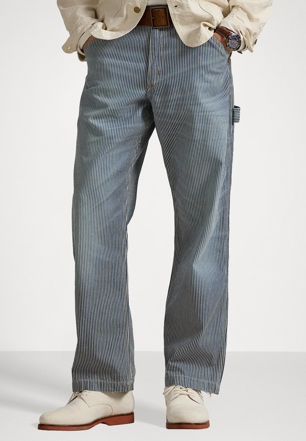 DUNGAREE FIT INDIGO HICKORY STRIPE PANT - Straight leg jeans - airstart