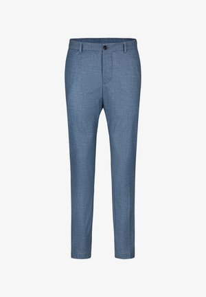 Helleblauen, maßgeschneiderte Hosen aus gewebtem Stoff, mit flachem Vorderteil, einem Knopfverschluss und schmal zulaufendem Bein.