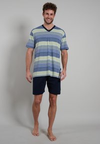 Götzburg SET - Pyjama set - blau hell ringel