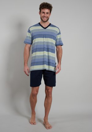SET - Nachtwäsche Set - blau hell ringel