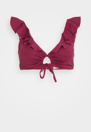 women'secret RUFFLES SPECIAL HALTER - Vrchný diel bikín - bordeaux