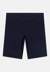 Μπλε ναυτικού μαγιό από απαλό, ελαστικό ύφασμα. Διαθέτει ίσια γραμμή, επίπεδες ραφές και μια διακριτική αντίθεση στο πλάι.