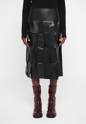 RECTANGLE DOUBLE LAYERED SKIRT - A-line skirt - black