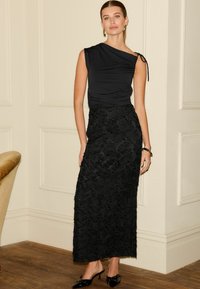Next TALL FIT - TEXTURED COLUMN  - Maxi sukně - black