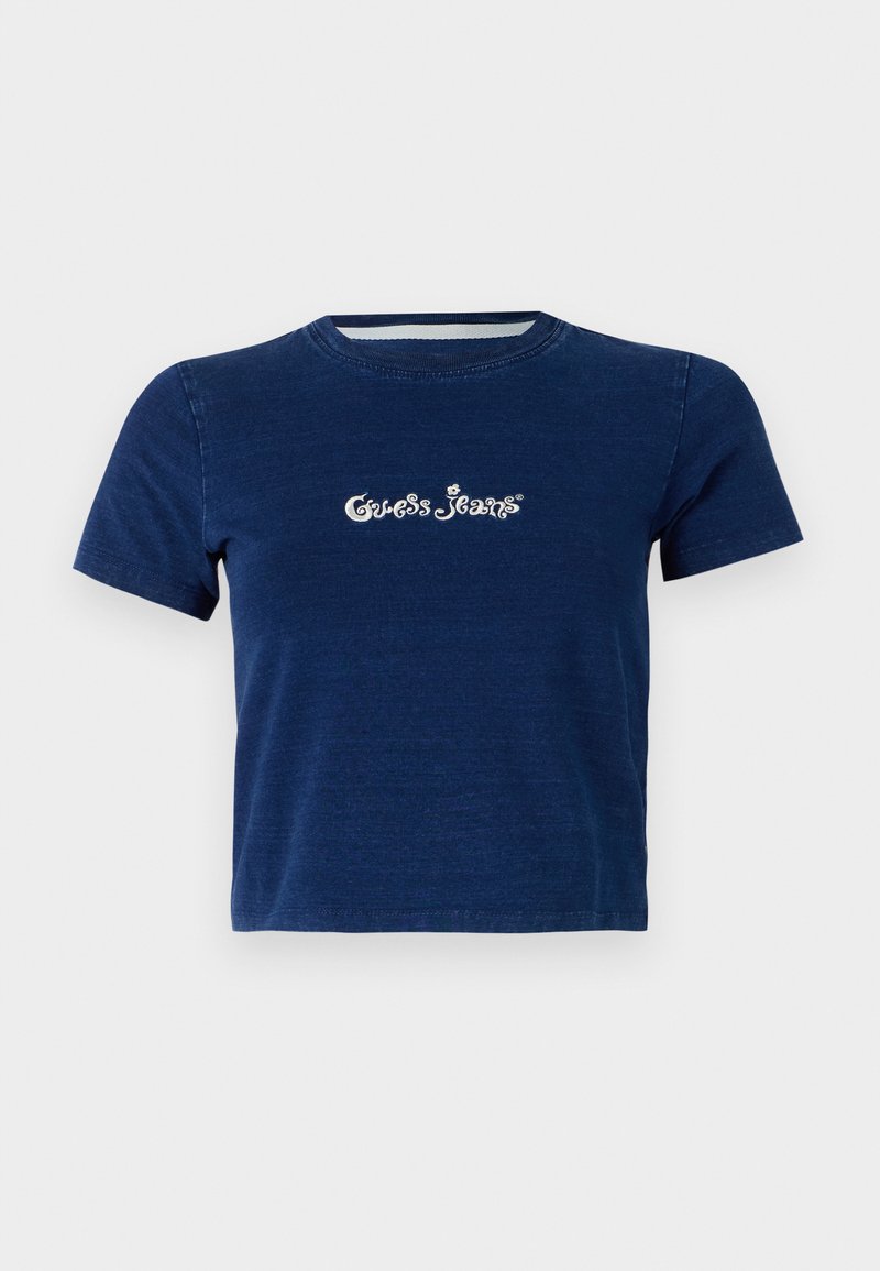 Guess Jeans T-shirt basic blauw Guess Jeans T-shirt basic blauw