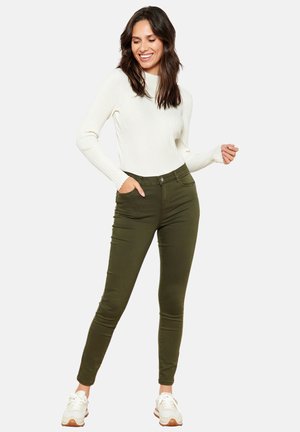 WITH PUSH-UP - Prigludę džinsai - khaki darky