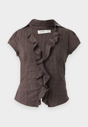 Hollister Co., RUFFLE FLYAWAY - Camicia - brown