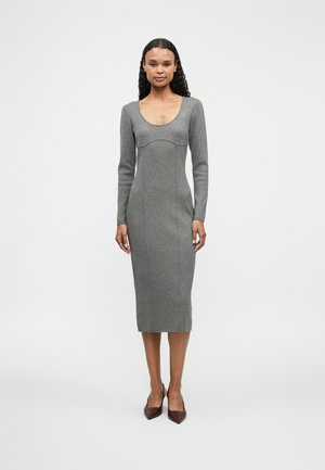 HALF MILANO MIDI DRESS - Kampsunkleit - grey heather