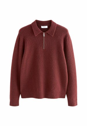 REGULAR FIT - COSY WITH ZIP - Polo marškinėliai - dusky red