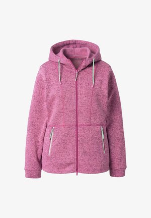 Ulla Popken, KNIT FLEECE DECORATIVE SEAM JACKET - Strickjacke - pale pink