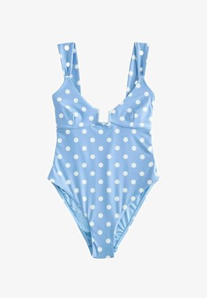 Next, TALL FIT - SQUARE NECK SWIMSUIT . - Fürdőruha - blue white spot