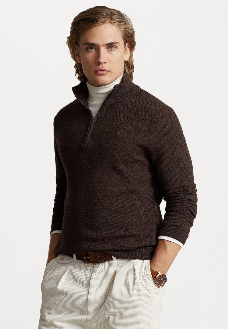 Ecru Long Sleeve Polo Jumper